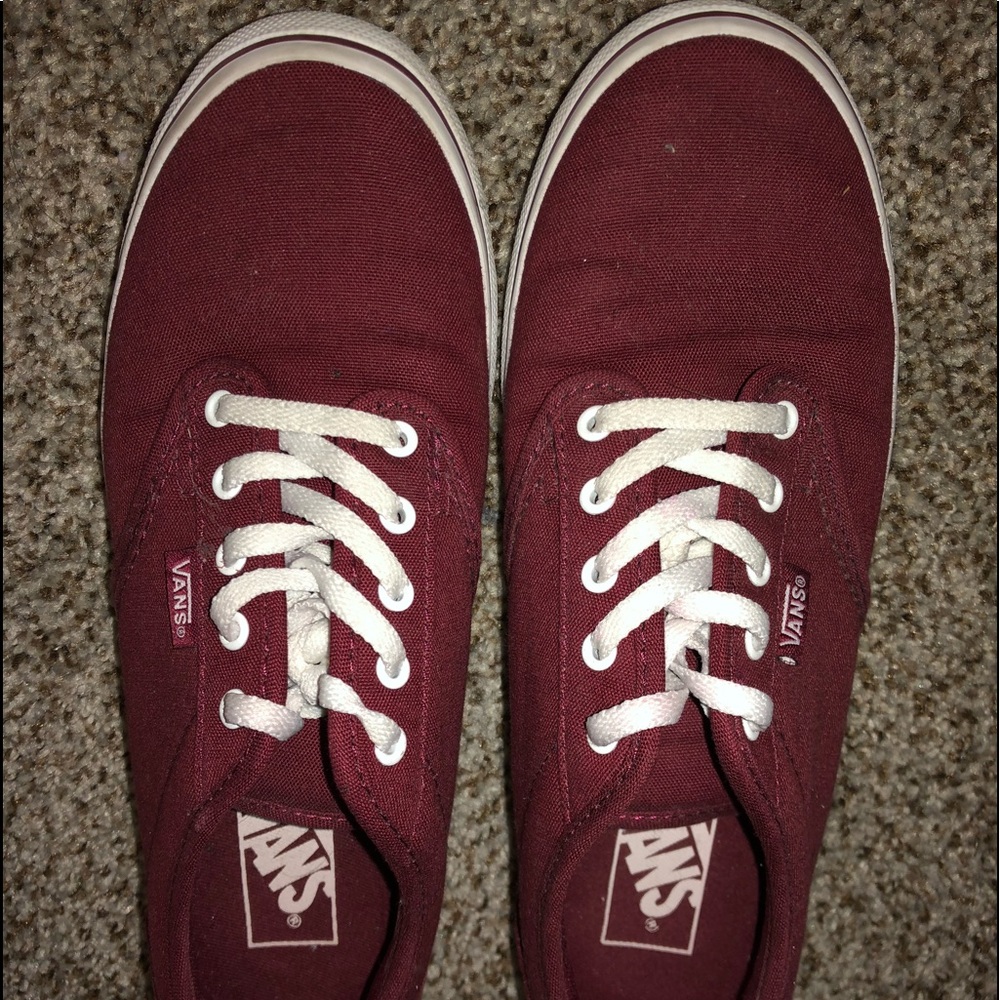 Maroon low top Vans